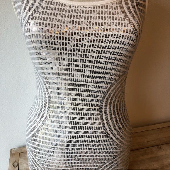 Charlotte Russe White Silver Sequin Tank Size XS - Picture 2 of 4